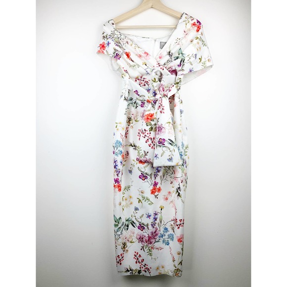 ASOS Dresses & Skirts - ASOS Floral Sheath Dress Asymmetric Sleeves 4